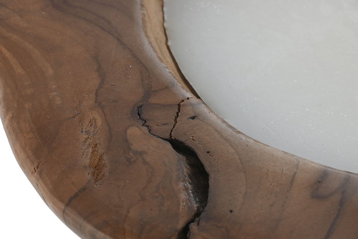 DKD Home Decor Vela de Cera de Parafina y Teca Natural Reutilizable