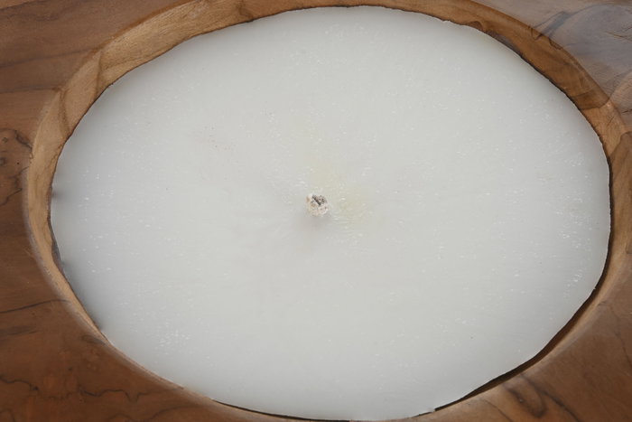 DKD Home Decor Vela de Cera de Parafina y Teca Natural Reutilizable
