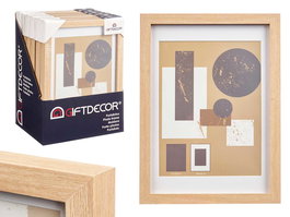 Giftdecor Portafoto Pared Madera Paspartú 18x24 cm Natural (Set de 12)