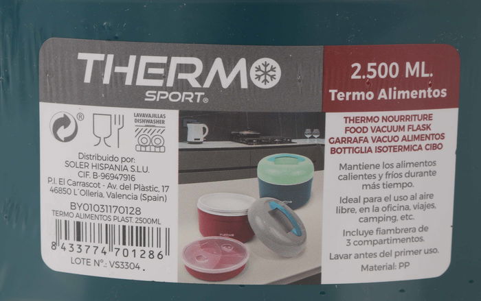 Thermosport Termo Alimentos Plástico 2500ml (8 Unidades)