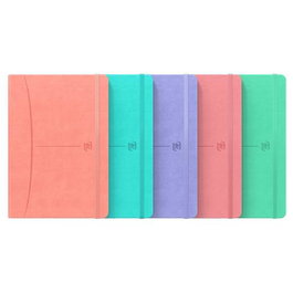Oxford Cuaderno Signature Cosido A5 80H 1 Línea con Cierre y Tapas Extraduras Surtidos Pastel