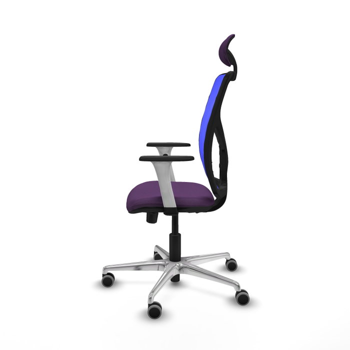 PIQUERAS Y CRESPO Silla de oficina Motilla con mecanismo Sincro/Traslack, Morado y Azul