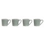 DKD Home Decor Juego de 4 Tazas Mandala Verde Menta