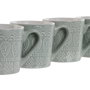 DKD Home Decor Juego de 4 Tazas Mandala Verde Menta