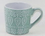 DKD Home Decor Mug Arabe Mandala 24 Verde Menta Gres Set de 4 13 x 9.2 x 9.5 cm