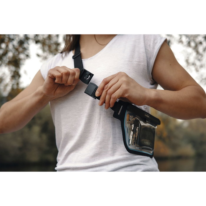 Fidlock HERMETIC sling bag BTT - Negro / Azul transparente