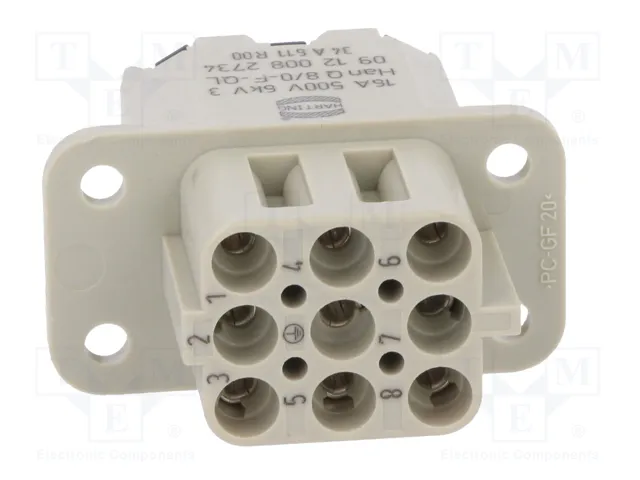 HARTING Conector HDC Han Q Hembra de 9 Pines
