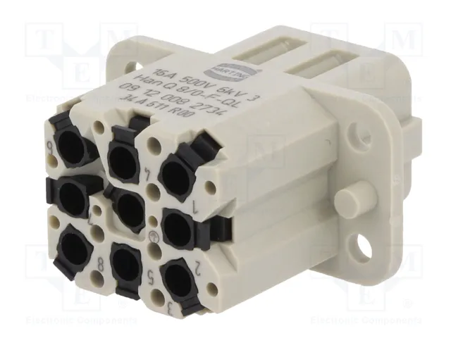 HARTING Conector HDC Han Q Hembra de 9 Pines