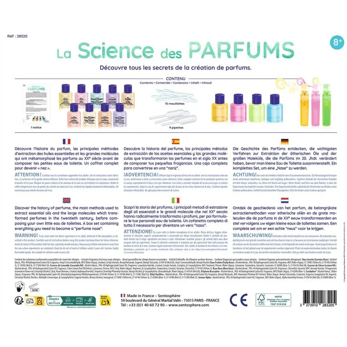 Sentosphere - AAAYK90176 - Kit Científico La Ciencia de los Perfumes, Desarrolla tu Sentido del Olfato y Composicion de Perfumes para Niños a Partir de 8 Años