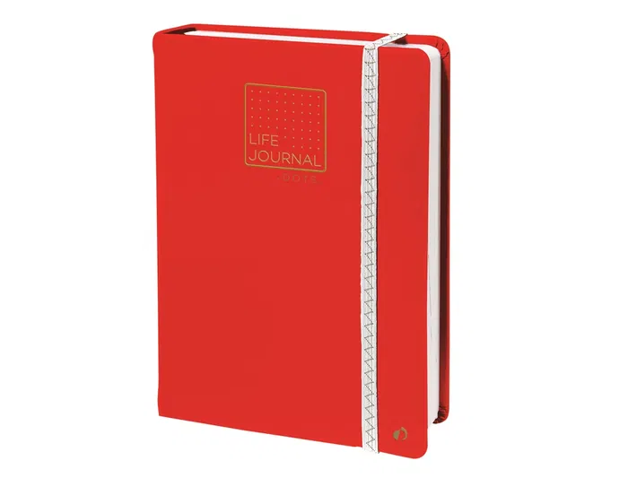 Quo vadis Libreta Life Journal Infinite Dots Punteado 15x21 cm 224 Hojas Tapa Similpiel Rojo