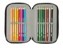 Safta Plumier Escolar Real Betis Balompié Triple Cremallera, 37 Piezas, 195x125x55 mm