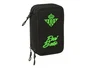 Safta Plumier Escolar Real Betis Balompié Triple Cremallera, 37 Piezas, 195x125x55 mm