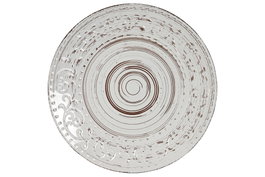 DKD Home Decor Plato de Gres Blanco con Relieve 28x28x2,5 cm