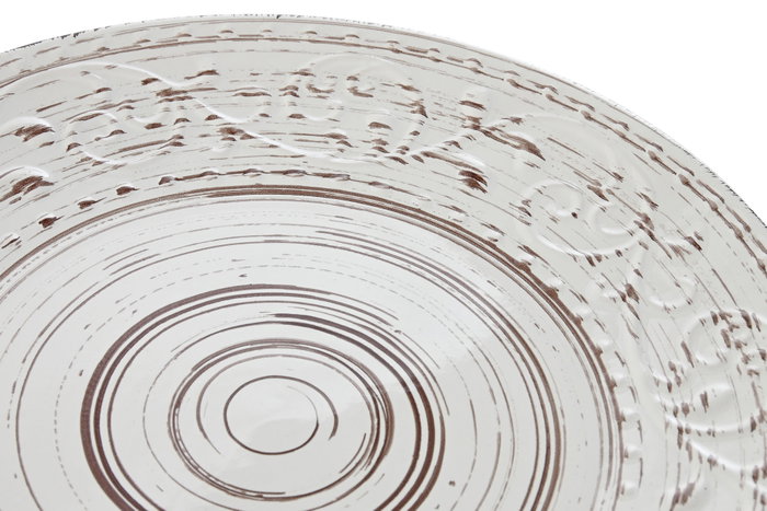 DKD Home Decor Plato de Gres Blanco con Relieve 28x28x2,5 cm