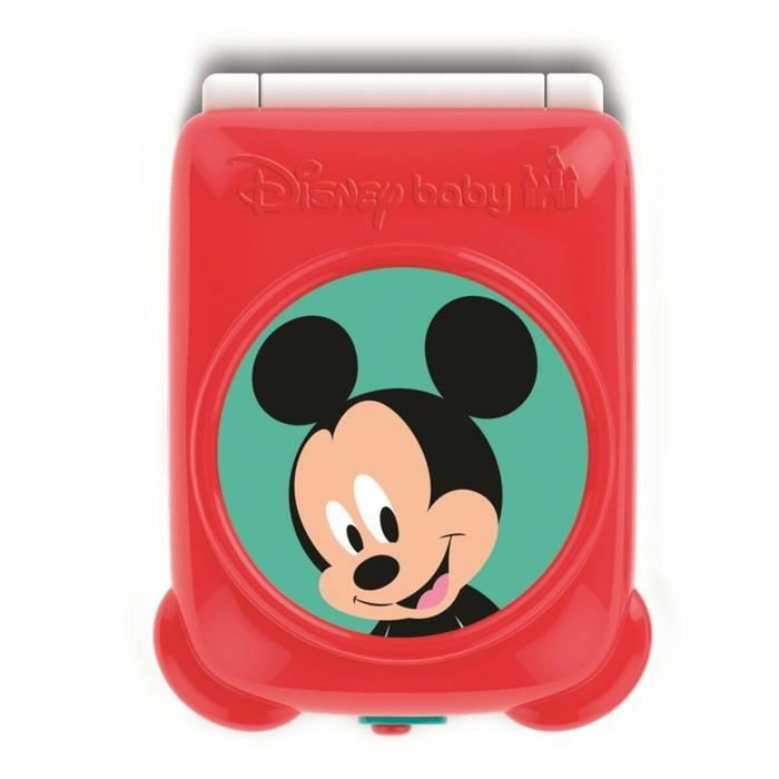 Clementoni Teléfono plegable Mickey Disney Flipsite Mobiles Phone Mickey&nbsp;móvil plegable personalizado con Mickey. 4 botones luminosos y espejo para simular videollamadas.