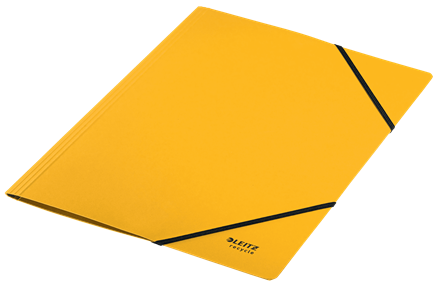 Leitz 39080015 Carpeta de Cartón con Gomas A4 Recycle Amarillo 100% Certificación Climate Neutral Blue Angel