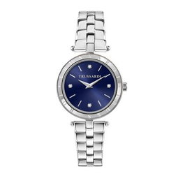 Trussardi R2453145514 Reloj Analógico con Esfera Azul y Correa Gris