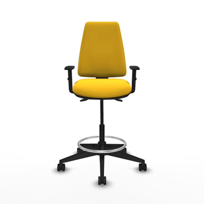 PIQUERAS Y CRESPO Taburete Elche AS similpiel amarillo con brazos 1D PIQUERAS Y CRESPO Taburete Elche AS similpiel amarillo con brazos 1D