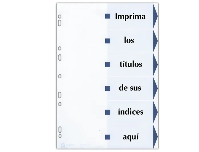 Avery Separadores Cartulina DIN A4 12 Pestañas Imprimibles