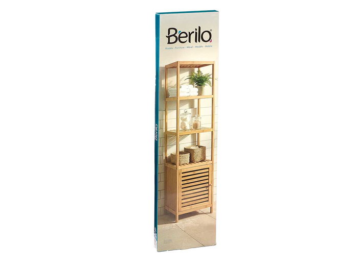 Berilo Mueble de Puerta con 4 Baldas en Bambú