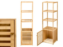 Berilo Mueble de Puerta con 4 Baldas en Bambú