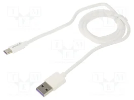 SAVIO Cable USB 2.0 de USB A a USB C, 1m, Blanco