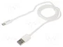 SAVIO Cable USB 2.0 de USB A a USB C, 1m, Blanco