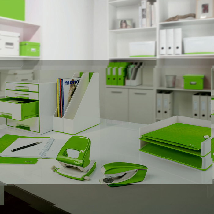 Leitz WOW Carpeta de plástico rígido DIN A4 color verde con pinza superior Leitz WOW Carpeta de plástico rígido DIN A4 color verde con pinza superior