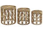 DKD Home Decor Mesita Auxiliar Balines Mimbre Natural 38 x 43.4 x 38 cm Set de 3