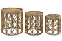 DKD Home Decor Set de 3 Mesas Auxiliares de Mimbre Natural BALI2