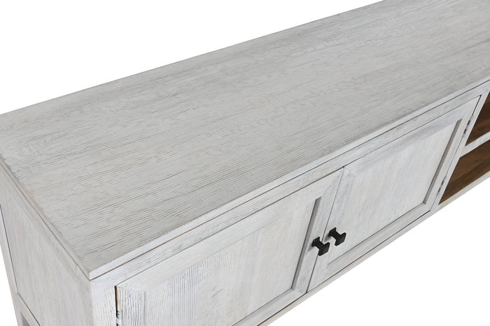 DKD Home Decor Mueble TV Mediterraneo Blanco Madera Mango 160 x 40 x 60 cm