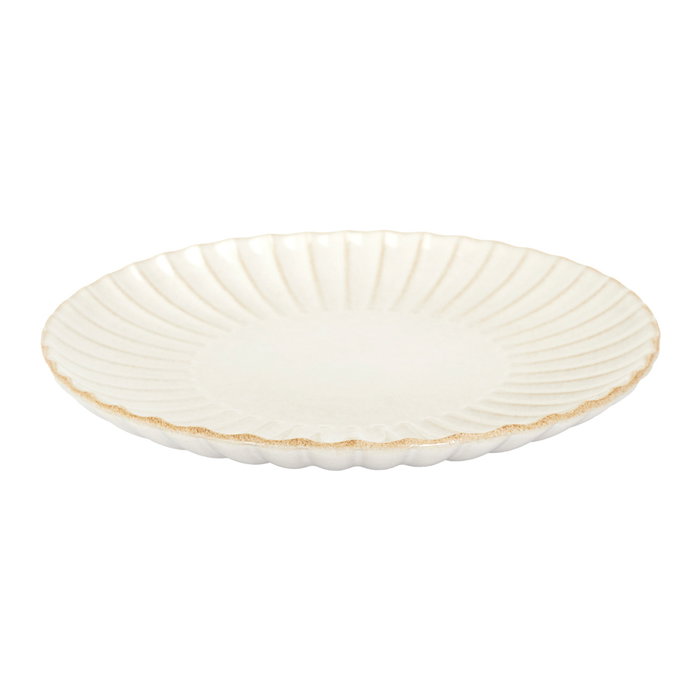 Home Deco Factory Plato Llano Cerámico Gres Colección Cocooning, Diámetro 27 cm, Apto Microondas y Lavavajillas