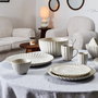 Home Deco Factory Plato Llano Cerámico Gres Colección Cocooning, Diámetro 27 cm, Apto Microondas y Lavavajillas
