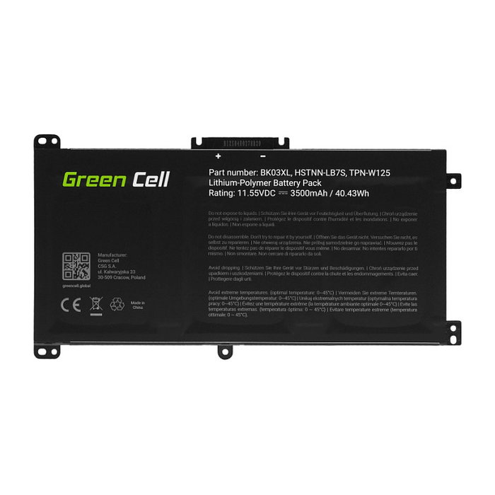 Green Cell Batería para portátil BK03XL para HP Pavilion X360 14-BA, 11.55V, 3500mAh