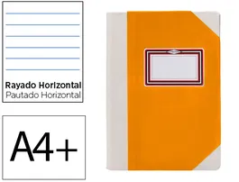 Fernandes Libro Din A4+ Rayado Horizontal 100 Hojas 100gr Naranja