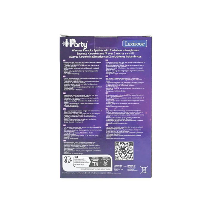 Lexibook Karaoke Rosa con 2 Micrófonos Inalámbricos Disney para Niños +6 Años - Modelo BTC030PK