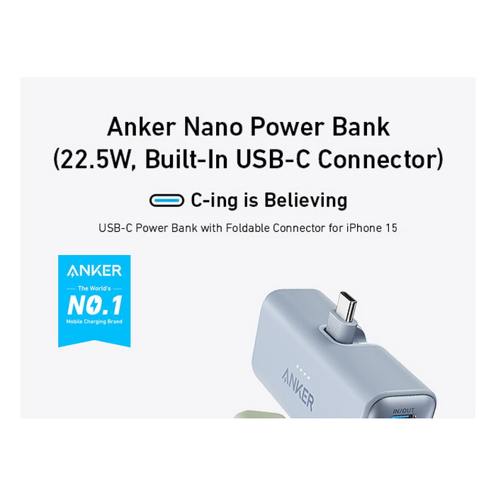 Anker PowerBank Nano 5000 mAh 22,5W Puerto USB-C Negro