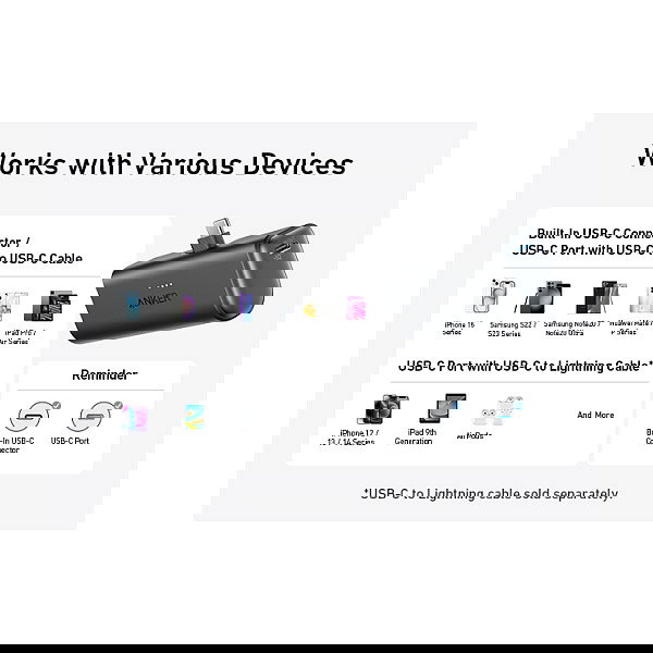 Anker PowerBank Nano 5000 mAh 22,5W Puerto USB-C Negro