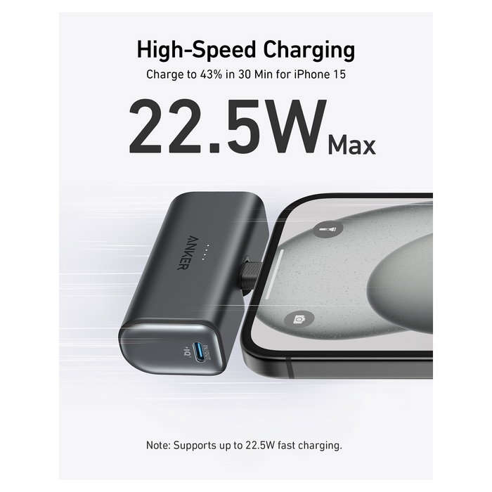 Anker PowerBank Nano 5000 mAh 22,5W Puerto USB-C Negro