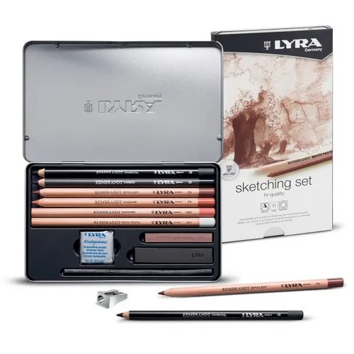 Lyra Rembrandt Set de Esbozo Monocromo con Caja Metálica de 11 Unidades