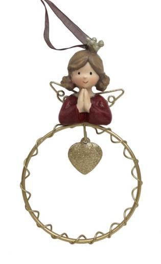 DKD Home Decor Set de 6 Figuras de Resina Círculo para Navidad Tradicional