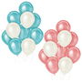 Party Time Juego De 10 Globos Irisado Con Efecto Perla D.18 Cm Colores Surtidos Azul Rosa