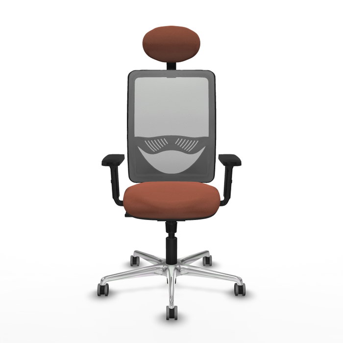 PIQUERAS Y CRESPO Silla de oficina Zulema con mecanismo Sincro, Tela Marrón y Malla Gris PIQUERAS Y CRESPO Silla de oficina Zulema con mecanismo Sincro, Tela Marrón y Malla Gris