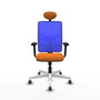 PIQUERAS Y CRESPO Silla de oficina Motilla Naranja y Azul