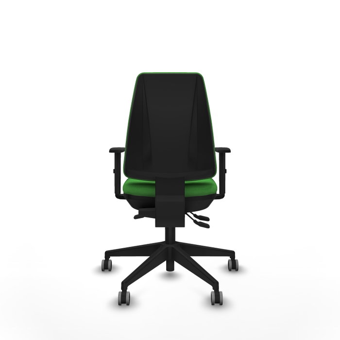 PIQUERAS Y CRESPO Silla de oficina Elche, mecanismo Asincro, Tela Verde, Brazos 1D
