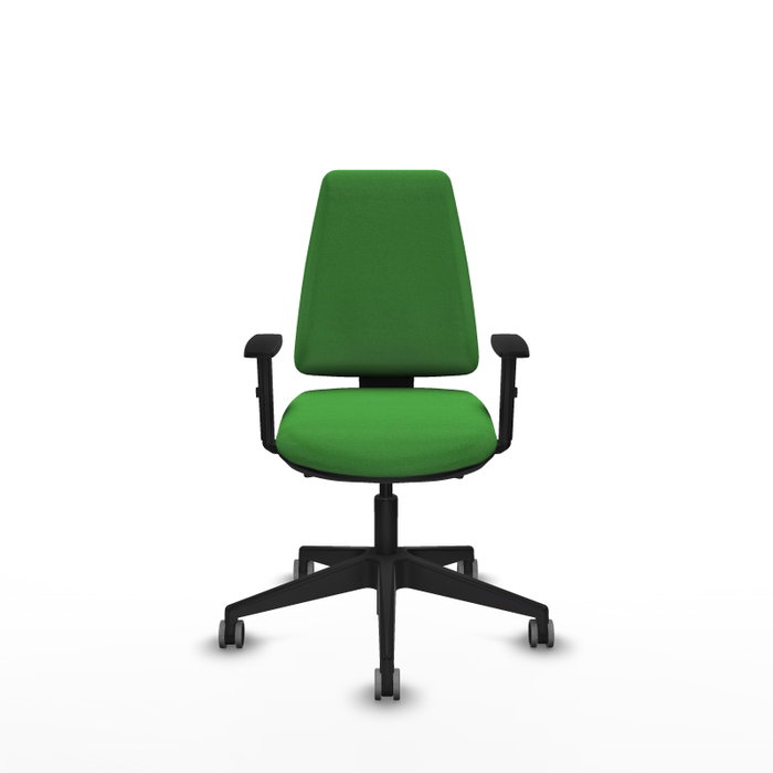 PIQUERAS Y CRESPO Silla de oficina Elche, mecanismo Asincro, Tela Verde, Brazos 1D