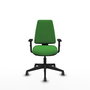 PIQUERAS Y CRESPO Silla de oficina Elche, mecanismo Asincro, Tela Verde, Brazos 1D