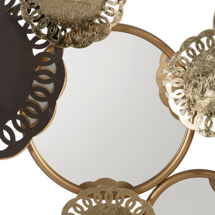 Mural Pared Espejo Oro-Gris Metal 134,60 X 5,70 X 62,90 cm