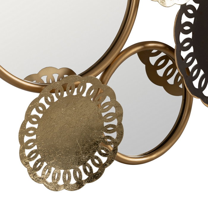Mural Pared Espejo Oro-Gris Metal 134,60 X 5,70 X 62,90 cm