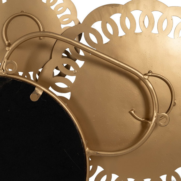 Mural Pared Espejo Oro-Gris Metal 134,60 X 5,70 X 62,90 cm